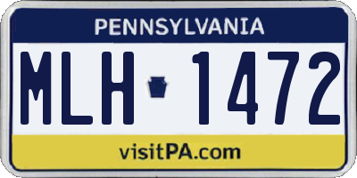 PA license plate MLH1472