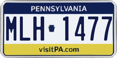 PA license plate MLH1477