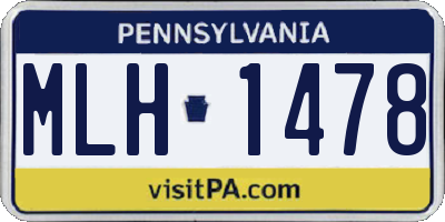 PA license plate MLH1478