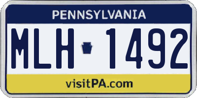 PA license plate MLH1492