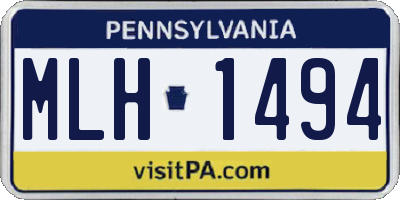 PA license plate MLH1494