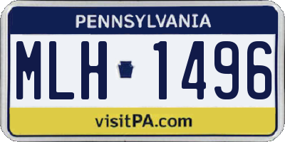 PA license plate MLH1496