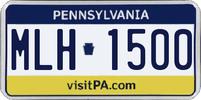 PA license plate MLH1500