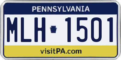 PA license plate MLH1501