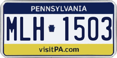 PA license plate MLH1503