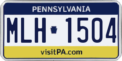 PA license plate MLH1504