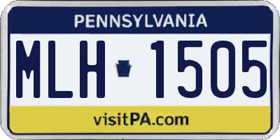 PA license plate MLH1505
