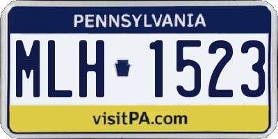 PA license plate MLH1523