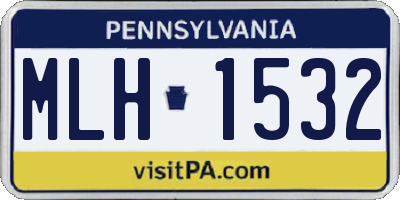 PA license plate MLH1532