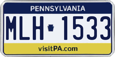 PA license plate MLH1533