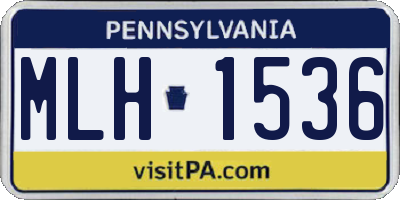 PA license plate MLH1536