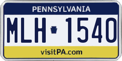 PA license plate MLH1540