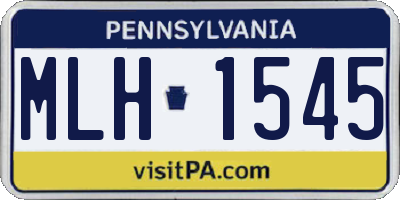PA license plate MLH1545