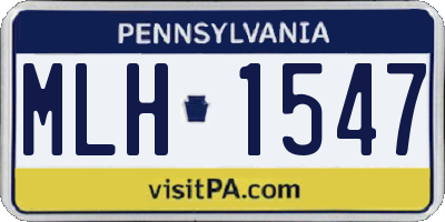 PA license plate MLH1547