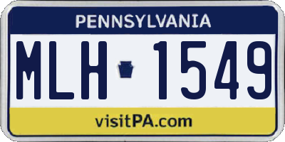 PA license plate MLH1549