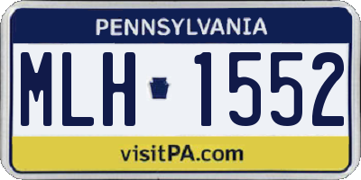 PA license plate MLH1552