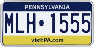 PA license plate MLH1555
