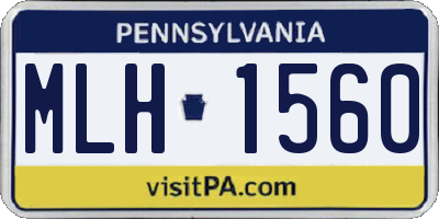 PA license plate MLH1560