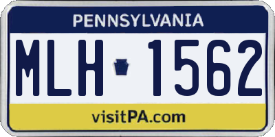 PA license plate MLH1562