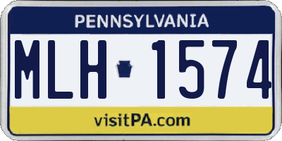 PA license plate MLH1574