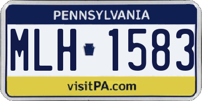PA license plate MLH1583