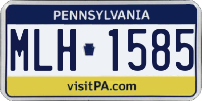 PA license plate MLH1585