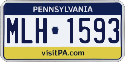 PA license plate MLH1593