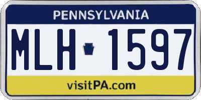 PA license plate MLH1597