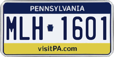 PA license plate MLH1601
