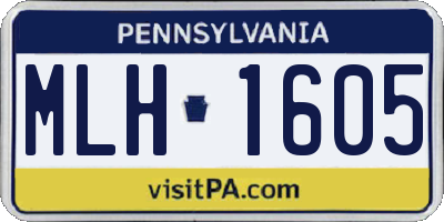 PA license plate MLH1605