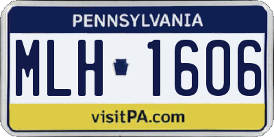 PA license plate MLH1606
