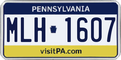 PA license plate MLH1607