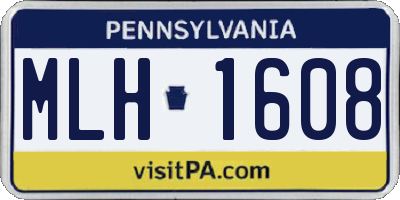 PA license plate MLH1608