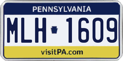 PA license plate MLH1609