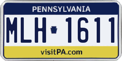 PA license plate MLH1611