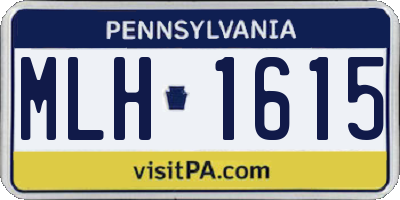 PA license plate MLH1615
