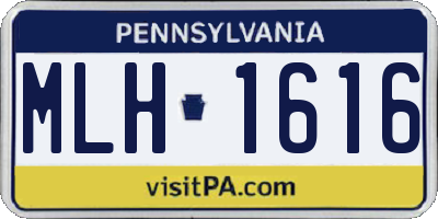 PA license plate MLH1616