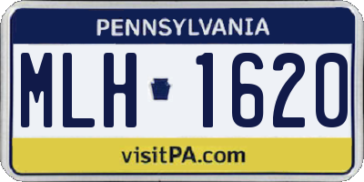 PA license plate MLH1620
