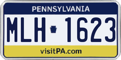 PA license plate MLH1623