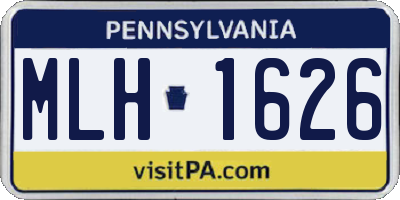 PA license plate MLH1626
