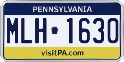 PA license plate MLH1630