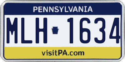 PA license plate MLH1634
