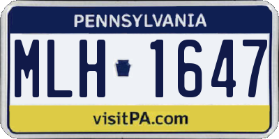 PA license plate MLH1647