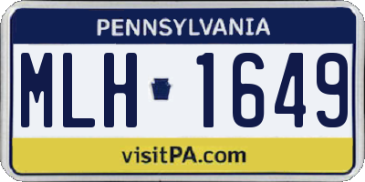 PA license plate MLH1649
