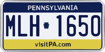 PA license plate MLH1650