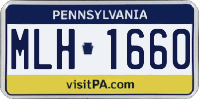 PA license plate MLH1660