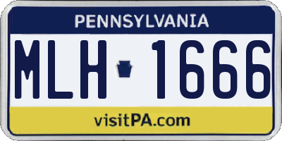 PA license plate MLH1666