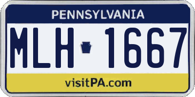 PA license plate MLH1667