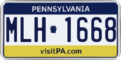 PA license plate MLH1668