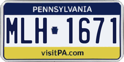 PA license plate MLH1671